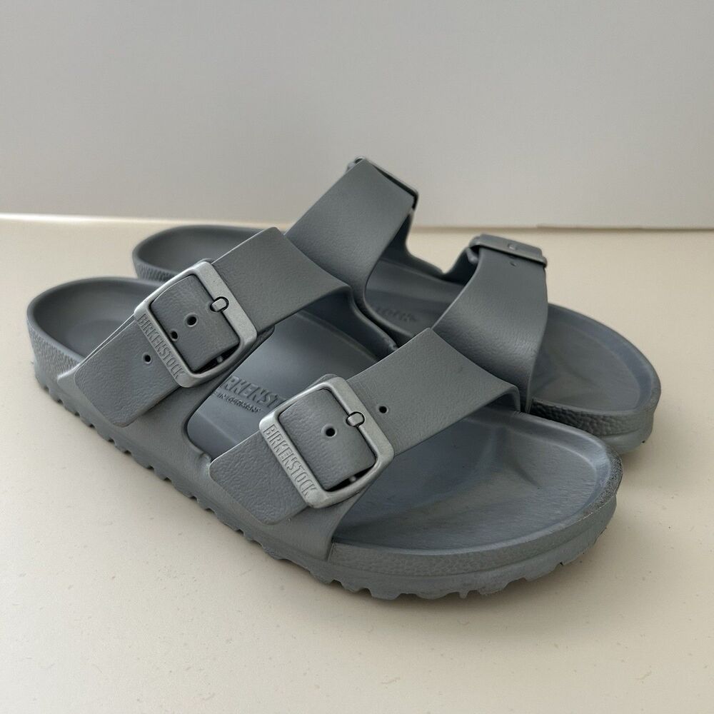 Birkenstock Womens Arizona EVA Slip On Silver Sandals US 8 EU 39 Made in Germany